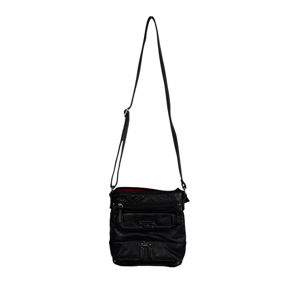 Stone Mountain Crossbody Bag OS Black Leather Multi-Pocket Classic Utility